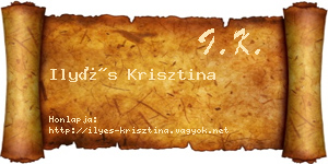 Ilyés Krisztina névjegykártya