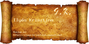 Ilyés Krisztina névjegykártya