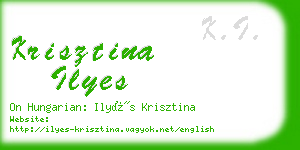 krisztina ilyes business card